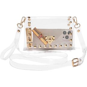 YueBags Small Clear Purse Stadium Approved for Women,Cute Clear Crossbody Bag for Sports Event,Concert,Gameday