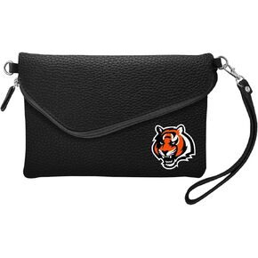 Little Earth NFL Fold Over Crossbody Pebble Purse, 9" x 6" x 1", and Teams