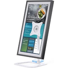 Almoz Swivel and Tilt Stand for Echo Show 15, Metal Show 15 Mount with Stable Big Base, Raise Up to 10" from Desk, Easy to Assemble and Change Horizontal-Vertical Mode