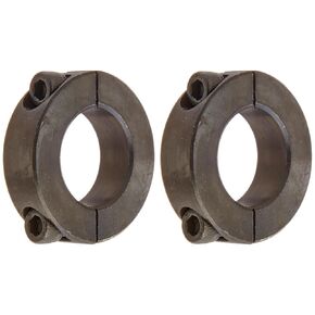 Climax Metals Part 2C-100, Mild Steel, Black Oxide Plating, Clamping Collar, 1 inch bore, 1 3/4 inch OD, 1/2 inch Width, 1/4-28 x 5/8" Clamp Screw (Pack of 2)