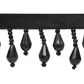 Expo International Joanne Beaded Teardrop Fringe Trim, 10 yard cut, Crystal Aurora Borealis
