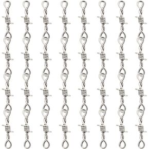 EXCEART 60Pcs Alloy Barbed Wire Chain Necklace Thorn Pendant DIY Hand Chain Charms DIY Bracelet Necklace Jewelry Making Accessories 3. 4X0. 8cm