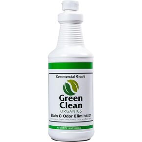 Green Clean Organics Stain & Odor Eliminator For Strong Odor - Enzyme Cleaner and Urine Remover - Dog Supplies and Puppy Essentials - Spot Cleaner Stain Remover and Carpet Deodorizer