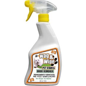 Wag & Wipe Pet Stain Remover - Easy to Use Pet Cleaner - Effectively Removes Floor Stain - No Enzyme Stain Remover - Cat and Dog Cleaning Products - 24 oz