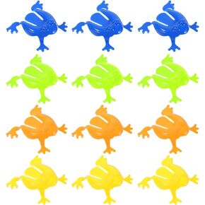 TOYANDONA 12pcs Jumping Leap Frog Toy Plastic Jumping Frogs Funny Bouncing Frog Toys for Kids Easter Birthdays Party Favors, Mixed Color