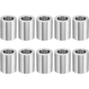 PATIKIL M12 Aluminum Spacers, 10 Pcs Metal Spacer Aluminum 12.7mm ID x 20mm OD x 9.5mm L Aluminum Spacer Screw Standoff Round for 1/2" or M12 Screw Bolts
