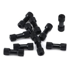 10 Pcs M3 0.98" (25mm) Black Knurled Aluminum Standoff Spacer Pillar Column Threaded Pillar Female to Female Screw Standoff Spacers DIY Parts