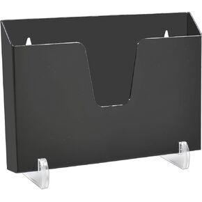 Acrimet Pocket File Holder Horizontal Design Brochure Display (for Wall Mount or Countertop Use) (Removable Supports Included) (Letter Size) (Black Color)