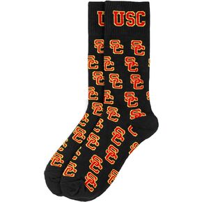 DB Fan Gear USC Trojans Black Repeating Dress Socks