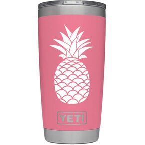 ViaVinyl Pineapple decal. Perfect for automobile windows, iPhone and Android cell phones, iPad and Tablets, Macbook Laptops and more! (White)