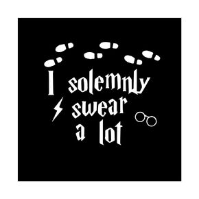I Solemnly Swear A Lot Sticker Viynl Decal Sticker for Windows, Car Sticker | Cars Trucks Vans Laptops, Bumper Sticker, Size 6 (WHITE)