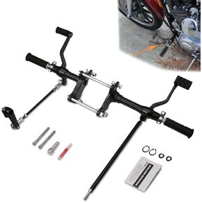 For Harley Sportster Forward Controls Kits Black Foot Pegs shift Linkages rod XL 883 1200 Foot controls pegs 1991-2003 2002 2001 2000 1999 (Black)