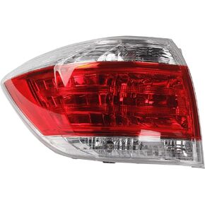 Dasbecan Right Tail Lamp Compatible with Toyota Highlander 2011 12 13 Replacement OEM 815500E070 TO2801185 RH 815600E070 LH Back Light