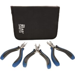 The Beadsmith Round Nose Nylon Jaw Pliers – 5 inches (127mm) – Ergonomic Handle, Double Leaf Springs – Includes Replacement Heads – Jewelry Making Tool for Creating Bracelets, Earrings & Necklaces