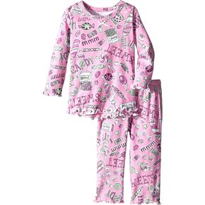 Sara's Prints Girls' Soft Footed Pajamas