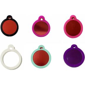 6 Pack Silicone Circle Dog tag Silencer Quiet Noisy pet tag Sleeve Round Personalized pet ID Tags Protector Lightweight pet tag Silencer with 6 Colors