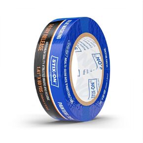 STIX-ON Blue Painters Tape 1.5 inch Wide, Masking Tape Blue, 24 Rolls Blue Paint Tape, Painter's Tape for Sharp Line, Blue Tape Painters Surface-Safe & Residue-Free, Blue Masking Tape-1.41inx60yds
