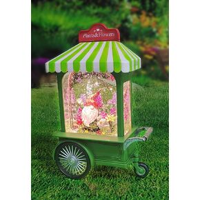 Acrylic LED & Water Spinning Cart with Gnome BO, Light up, 3AA Batteries not Included
