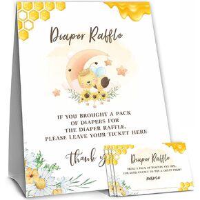 بطاقات لعب استحمام الطفل Sweet As Can Bee، و1 لافتة حفاضات قائمة بذاتها و50 تذكرة سحب للحفاضات -(LBLK-003) in Kuwait