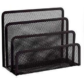 YBM Home Desk Mail Organizer for Office,3-Slot Mesh Letter Sorter/Holder Organize Folder Silver 2372