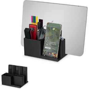 BRAINWAVZ Laptop Stand for Desk with Pen Holder & Phone Stand - All in One Organizer, Reduce Desktop Clutter