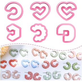Keoker Clay Cutters for Polymer Clay Jewelry, Hoop Polymer Clay Cutters for Earrings Jewelry Making, 5 Shapes Potted Plant Clay Earrings Cutters, Clay Cutters