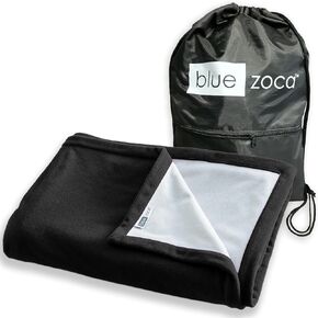 Blue Zoca Waterproof Travel Blanket | for Camping, Hiking, Outdoor Sporting Events, Picnics & More | Three Layers to Keep You Warm & Dry Anywhere | Machine Washable & Pet Friendly - 65x50in Gray