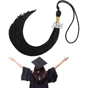 Gold Graduation Tassel, 2024 Tassel Charm for Graduation Cap, Gold 2024 Tassel, 2024 Graduation Hat Decoration Tassel with 2024 Year Silver Charm for Science (Social, Natural and Formal)