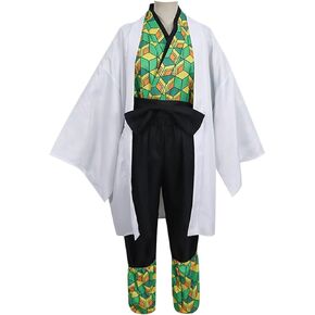 AwwwCos Anime Sabito Cosplay Costume Cardigan Suit Robe Cloak Kimono Outfit Halloween Party Uniform Suit