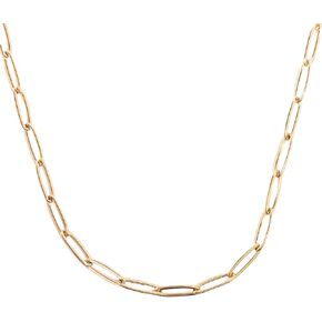 14k Gold Cuban Link Chain Necklace for Women - Bermuda Necklace Trendy Dainty Layered Gold Necklace - Paperclip Chain Necklace - Non Tarnish Gold Filled Necklace - Summer Jewelry Womens Necklace