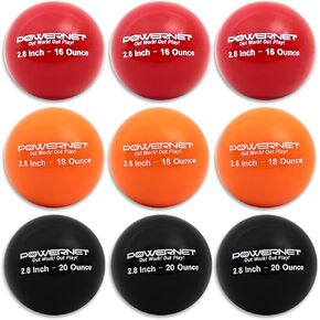 PowerNet 2.8" Weighted Hitting Batting Progressive Training Balls (9 Pack) | Build Strength and Muscle | Improve Technique | Baseball Size | Hand-Eye Coordination