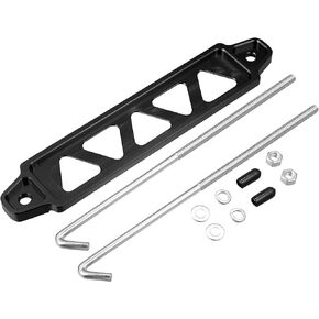 X AUTOHAUX 220mm Universal Hollow Aluminum Alloy Car Battery Hold Down Mount Bracket Set Purple 5 Holes 8 Inch Bolt