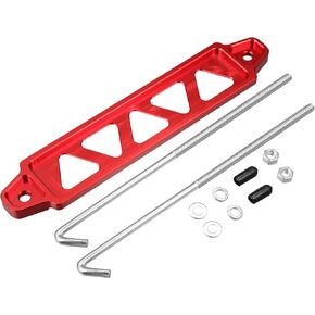 X AUTOHAUX 220mm Universal Hollow Aluminum Alloy Car Battery Hold Down Mount Bracket Set Purple 5 Holes 8 Inch Bolt