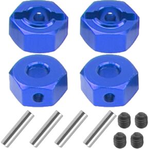 Vgoohobby Metal 12mm Wheel Hex Hub Drive Adapters with Pins Screws Compatible with 1/10 Arrma Senton Granite Typhon Vorteks 3S Big Rock RC Car (Silver)