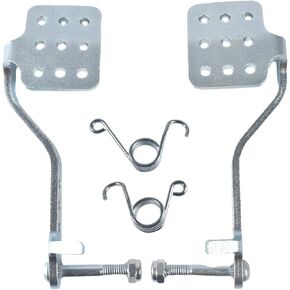 QASKEHKT Brake Throttle Pedals with Return Springs Kit for 196cc 6.5hp Road Rocket Azusa Fun Kart Radio Flyer Carter Go Kart Vintage Go Cart Racing Drift Trike Heavy Duty Parts Silver