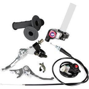 SUNQIAO 7/8" Dirt Bike Throttle Handle Grips, 50cc 110 125 150 Pit Bike (Throttle + Cable + Clutch Lever + Brake Lever + Switch + Grips) for 22mm Handle Bar in Kuwait