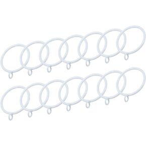 uxcell 14 PCS Curtain Rod Rings with Eyelets Drapery Metal Curtain Rings Hanging Rings for Curtain Rod 1.8-Inch Inner Diameter Black