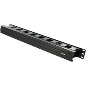 Leviton 491RU-HFO Horizontal Cable Management, 1RU, 1.5-inch by 3-inch Front Only,Black, Image