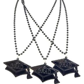 YSPPF Graduation Beads Black Graduation cap shape Season Necklaces Supplies Gift（12 Pcs）