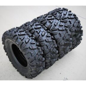 4 New Forerunner Knight M/T Mud Off-Road Tires-2x 25X10.00-12 50F Load Range 6-Ply & 2x 25X8.00-12 43F Load Range 6-Ply BSW Black Side Wall