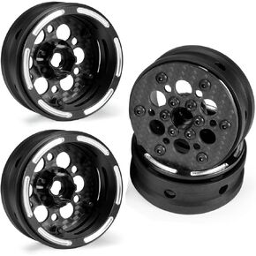 Customized Supportting 4Pcs Carbon Fiber 12mm Hex Hub 1.9 Beadlock Wheels Rims for 1/10 RC Crawler Car Axial SCX10 TRX6 Gen8 Gelande TRX4 Upgrades(4)