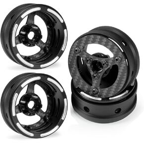 Customized Supportting 4Pcs Carbon Fiber 12mm Hex Hub 1.9 Beadlock Wheels Rims for 1/10 RC Crawler Car Axial SCX10 TRX6 Gen8 Gelande TRX4 Upgrades(4)