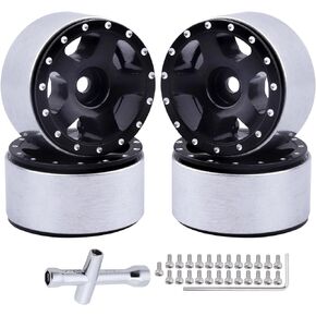 HobbyPark 1.0 Beadlock Wheels for TRX4M AX24 SCX24 FCX24 Enduro24 1/18 1/24 RC Crawler Car (Style C with Tires)