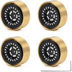 RCAWD Brass Weights 312g RC Wheels for FMS EAZYRC ROC Hobby FCX24 1/24 1/18 Mogrich Crawler Upgrades, Beadlock Glue-Free 36.5 * 17.5mm Parts #C3004 Black