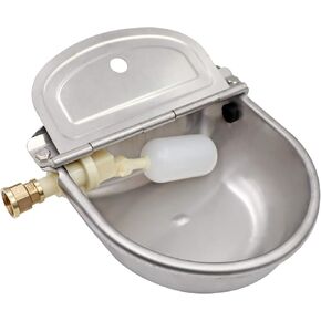 MUDUOBAN الفولاذ المقاوم للصدأ صمام الطوف وعاء الماء مع موصل للماشية الحصان التلقائي خنزير الماعز الحيوانات الأليفة سقي مع المكونات in Kuwait