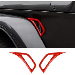 JeCar Fender Air Vent Trim Exterior Trim Accessories Compatible with Jeep Wrangler 2018-2023 JL JLU & Gladiator JT, Red