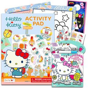 Hello Kitty Coloring Books for Kids Ages 4-8 - Bundle with Hello Kitty Activity Book with Puffy Stickers Plus Hello Kitty Mess-Free Imagine Ink, More | Hello Kitty Activity Set for Girls