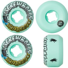 Slime Balls Santa Cruz Skateboard Wheels 53mm Screw Balls Speed Balls 99A Green