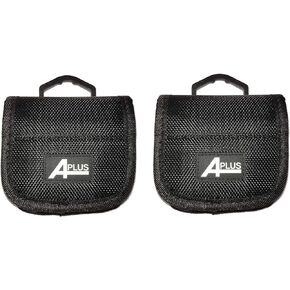 2 Pcs of Aplus Nylon Carrying Case Pouch Holder Bag Storage Organizer for 4 x 18650, 20700, 21700 and CR123A Battery with Belt Holster (Batteries NOT Included)