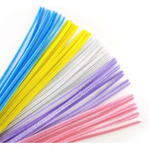 Krafty Kids Pastel Spring Colors Fuzzy Craft Sticks Pipe Cleaners 40 Count 12 Inches Long